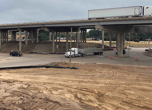 Southside view of I-35/Bus-77 construction