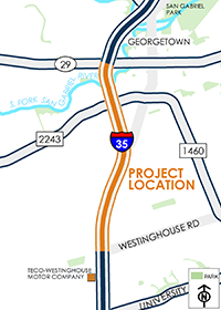 SH 29 to Westinghouse Road map